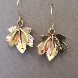 9ct Gold maple leaf earrings 2013