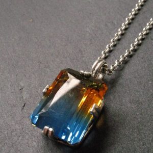 Bi-coloured citrine and silver pendant. Apr 15