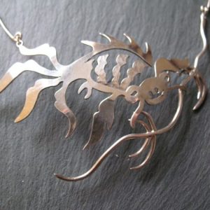 Goldfish and pondweed necklace in silver 2008