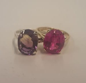 Silver amethyst and gold ruby ring 2016