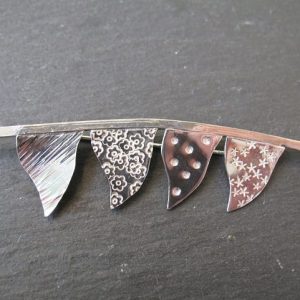 Silver bunting brooch made as a birthday gift 2014