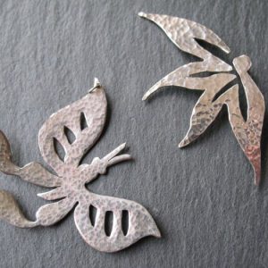 Silver butterfly and lotus leaf pendants 2008