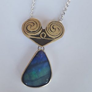 Silver celtic and opal necklace 2016