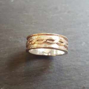 White and red gold Celtic ring 2016
