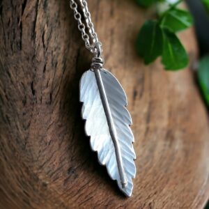 Rowan leaf necklace in silver