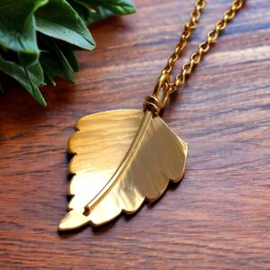 Birch pendant in silver and yellow gold vermeil