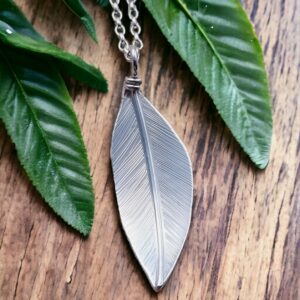 silver willow leaf necklace