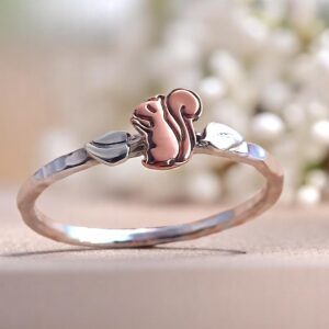 Sterling silver and copper Red Squirrel stacking ring