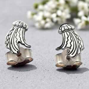 Dainty silver Jellyfish stud earrings