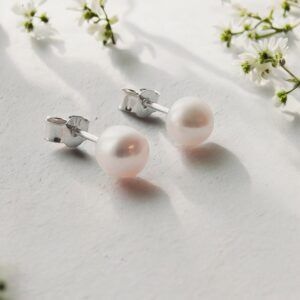 Silver and freshwater pearl earrings