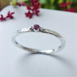 Silver and Ruby stacking ring