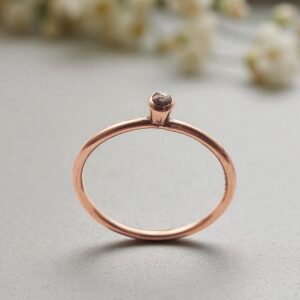 9ct gold ring with rose cut salt and pepper diamond