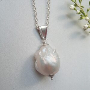 silver and south sea baroque pearl necklace