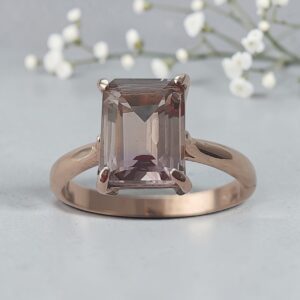 9ct gold ring with octagon Ametrine